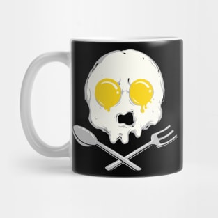 Egg Skull Funny Crossbones Spoon & Fork Breakfast Humor Gift Mug